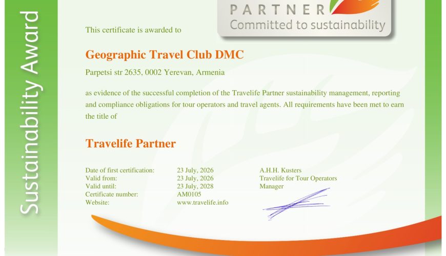 Geographic Travel Club Achieves Travelife Partner Status